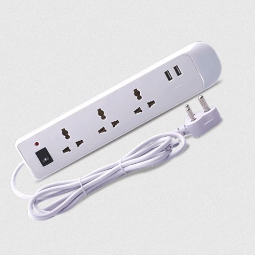 Bajaj 6A 3 Sockets Spike & Surge Guard 2 USB